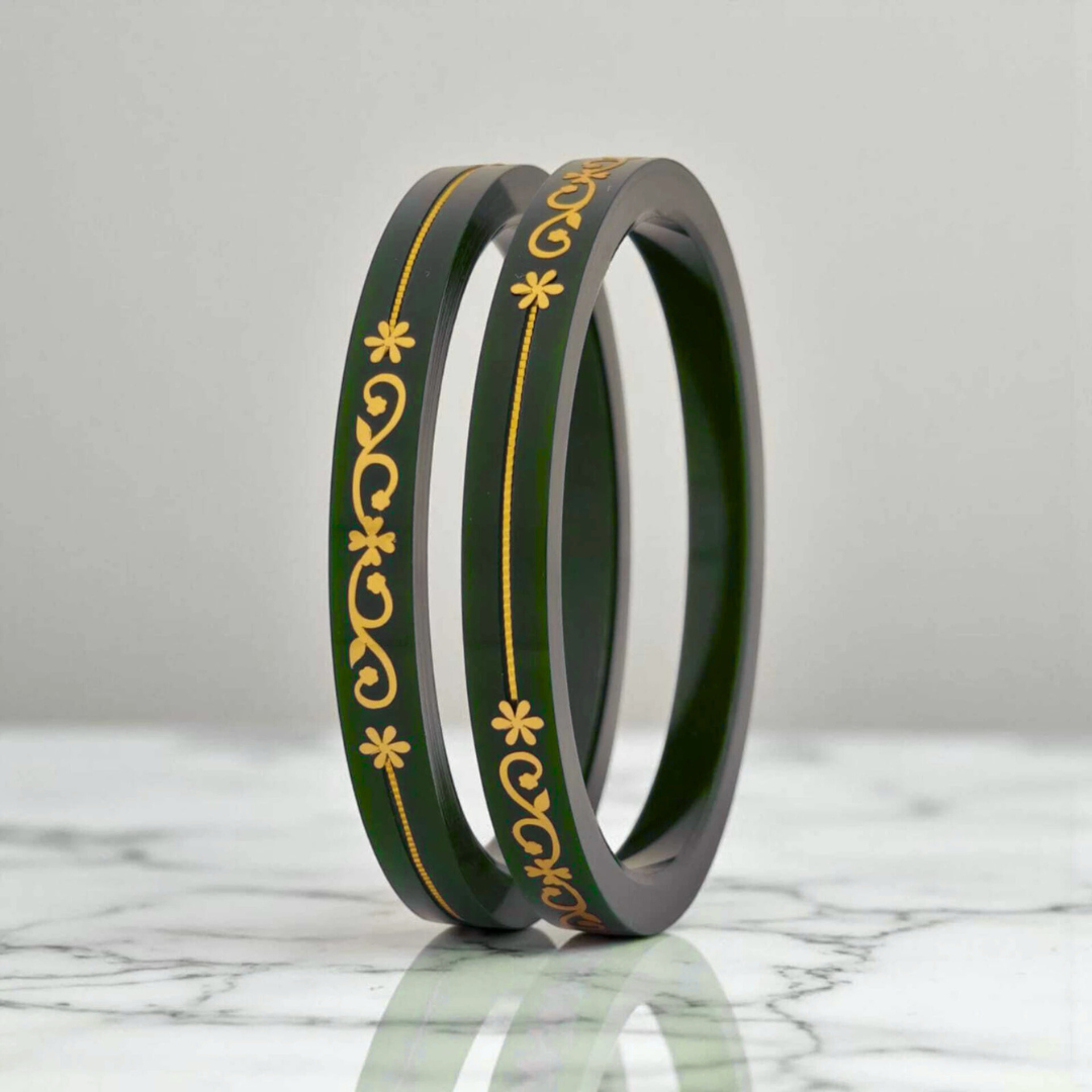 22kt (916) Yellow Gold Handmade Pola Bangles/Chooda/Churas for Women with Purity Certificate