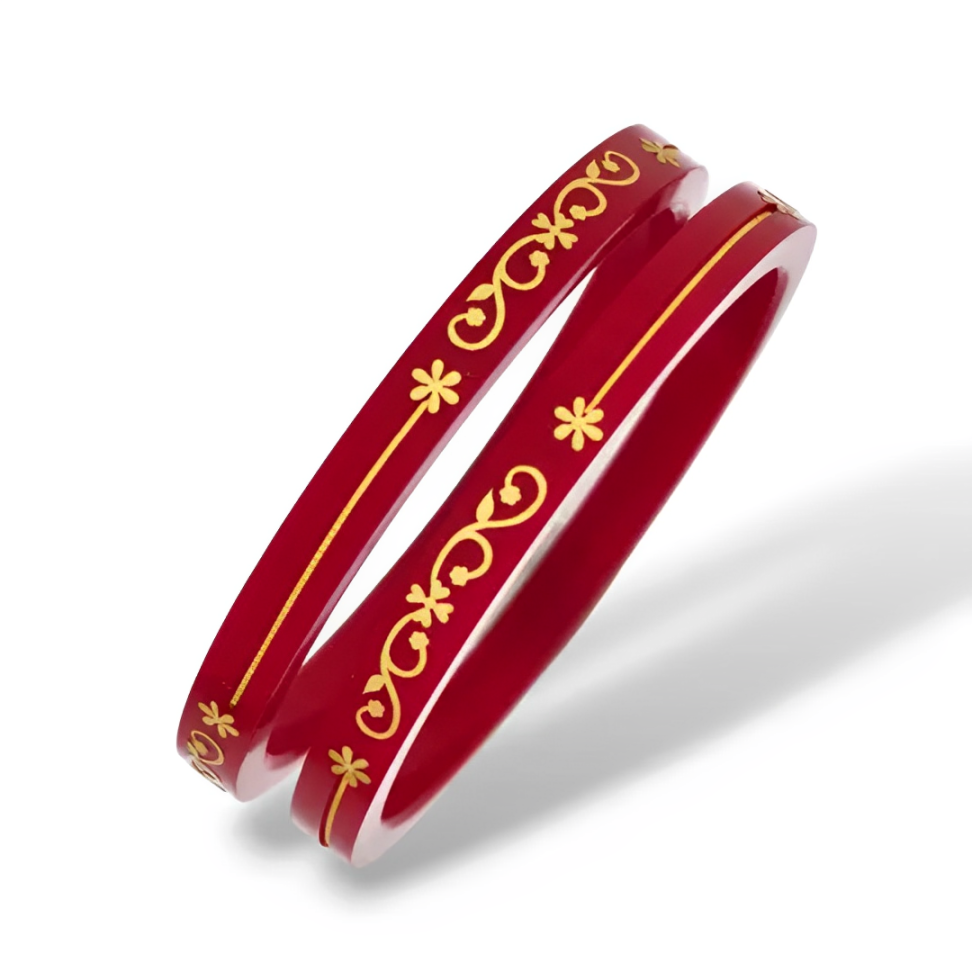 22kt (916) Yellow Gold Handmade Pola Bangles/Chooda/Churas for Women with Purity Certificate
