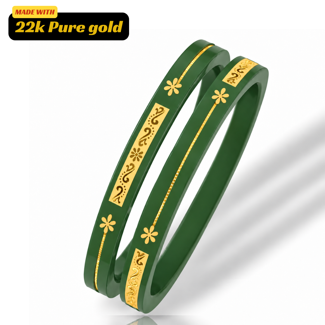 22kt (916) Pure Gold Taar Handmade Pola Bangles for Women with Purity Certificate