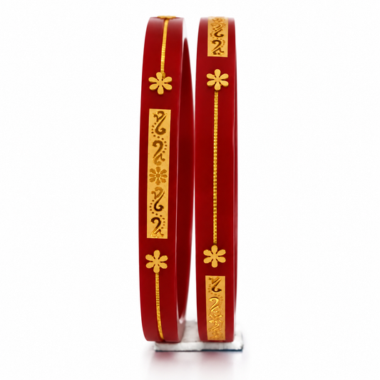 22kt (916) Pure Gold Taar Handmade Pola Bangles for Women with Purity Certificate