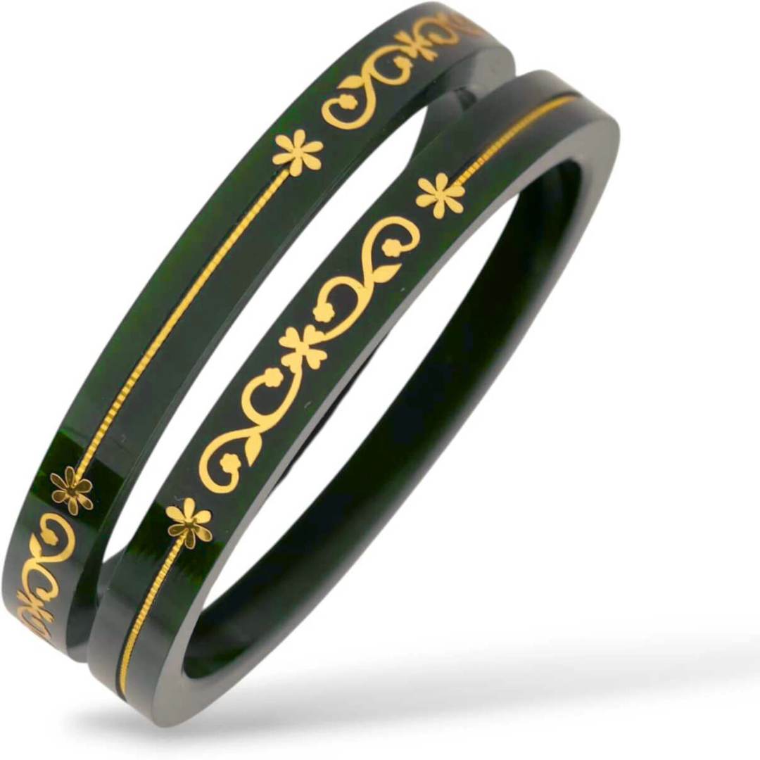22kt (916) Yellow Gold Handmade Pola Bangles/Chooda/Churas for Women with Purity Certificate