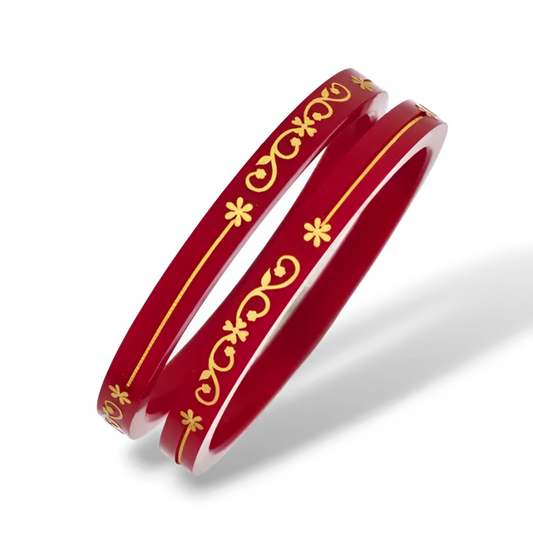 22kt (916) Yellow Gold Handmade Pola Bangles/Chooda/Churas for Women with Purity Certificate